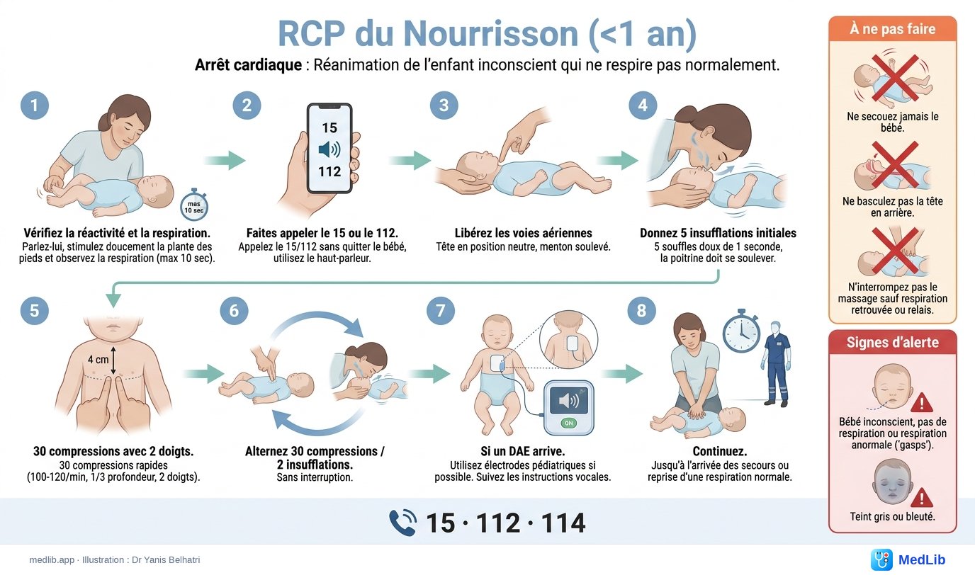 Arrêt cardiaque : réanimation (RCP)